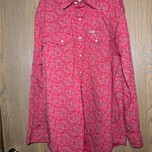 Rafter C Red Paisley Men's pearl snap